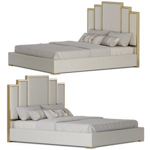 Homary White Platform Bed Faux