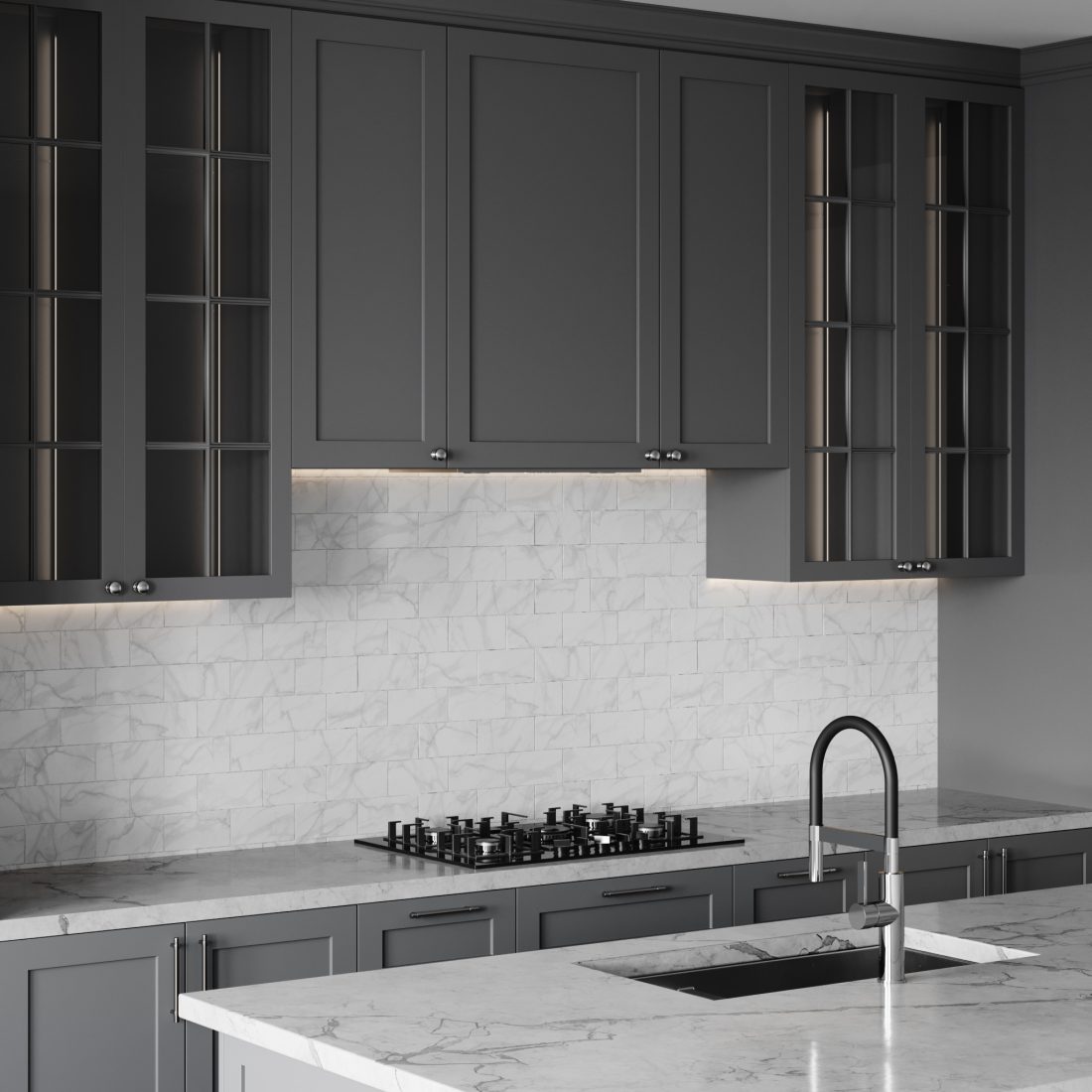 Kitchen Neoclassic-003 - 3D Model for VRay, Corona
