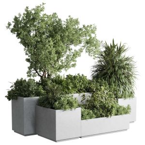 Concrete Box Plants On Stand - Set Indoor 385 Conc