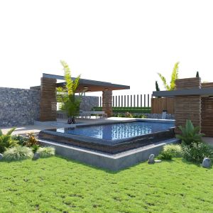 Private Garden With Pool And Pergola