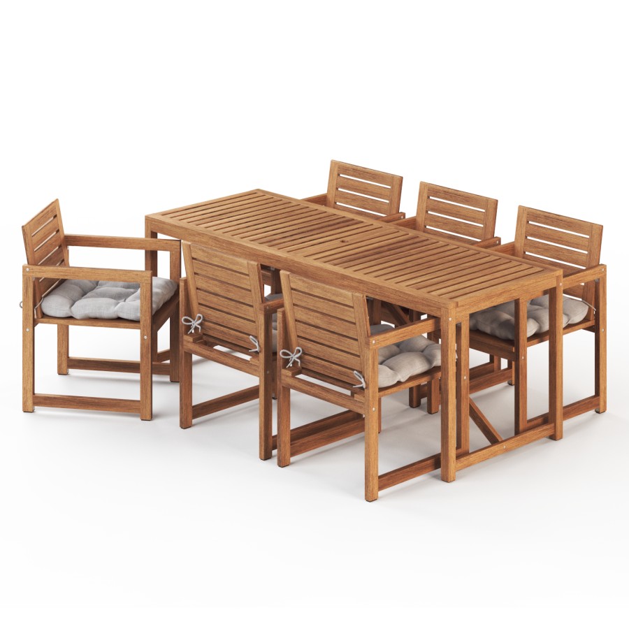 Nammaro Table + 6 Armchairs Ikea 3D Model for VRay, Corona | CGMood