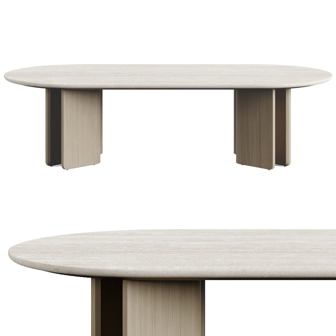 Arhaus Jaira Coffee Oval Table - 3D Model for Corona, VRay