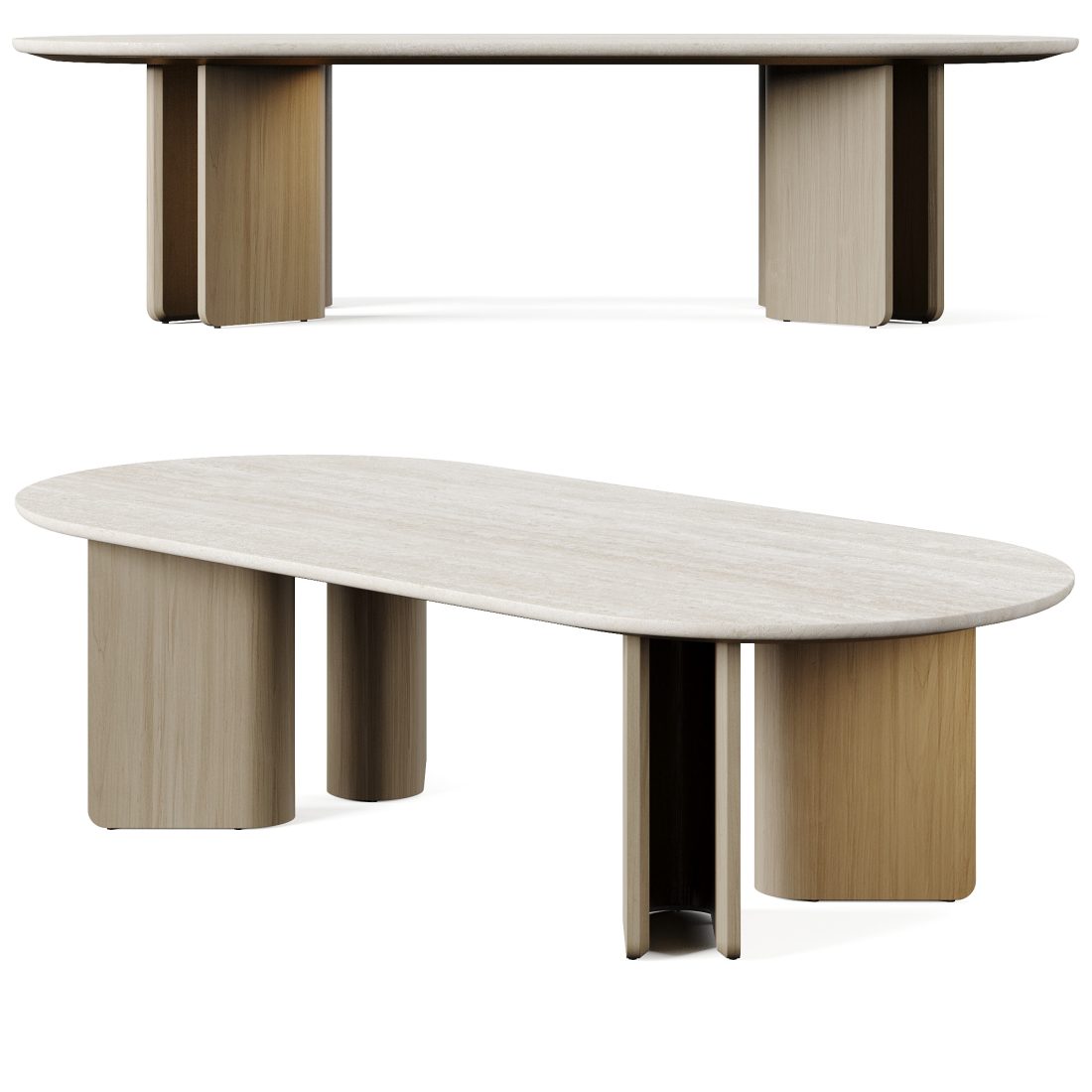 Arhaus Jaira Coffee Oval Table - 3D Model for VRay, Corona