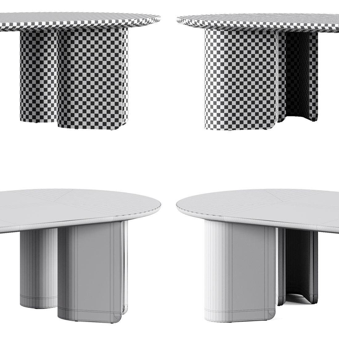 Arhaus Jaira Coffee Oval Table - 3D Model for VRay, Corona