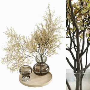 Branches Plant With Galss Vase Brown Bouquet 31
