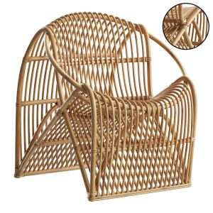 Italian 1960s Design Style Rattan Armchair