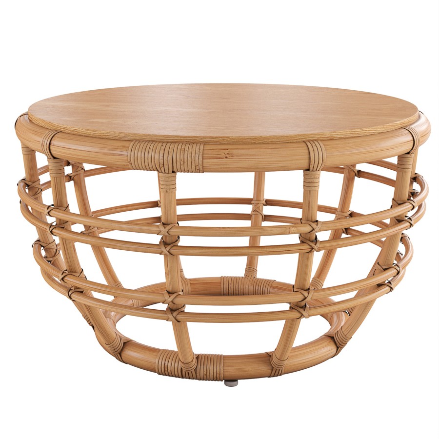 Savannah Rattan Round Coffee Table 3D Model for VRay, Corona | CGMood