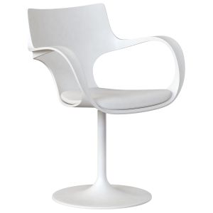 The Flute Swivel Chair Plastic White