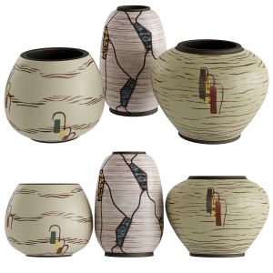 Set Of 3 Ceramic Pottery Vase By Sawa Ceramic Fran