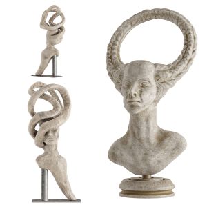 Human Sculptures 15 Girls Whit Horn
