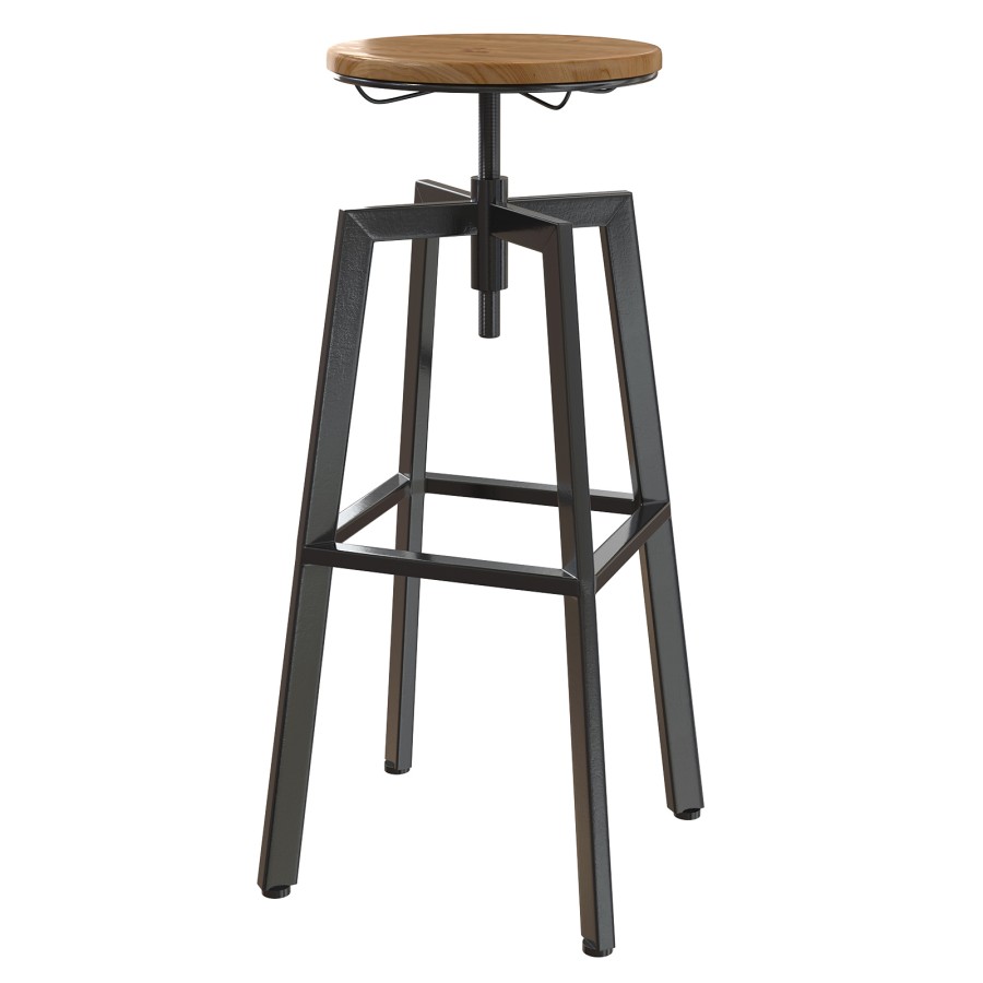 Wooden And Metal Swivel Stool Zara Home 3D Model for VRay, Corona
