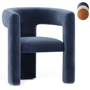 Tress Azure Blue Velvet Chair