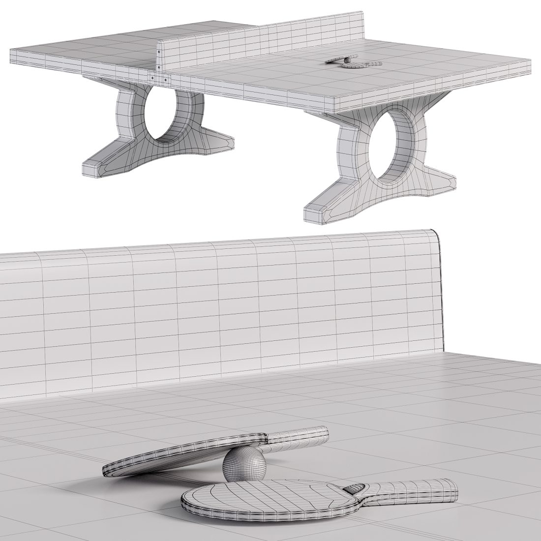 Tennis Table City Power Outdoor - 3D Model for Corona