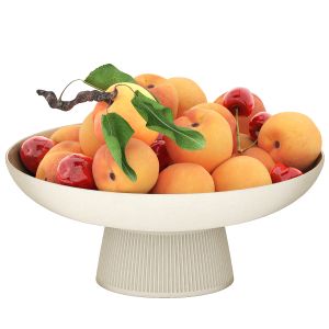 Bowl Of Apricots And Cherries