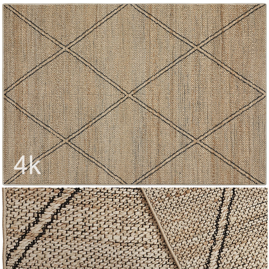 Carpet Set 43 - Braided Jute / 4k 3D Model for Corona | CGMood