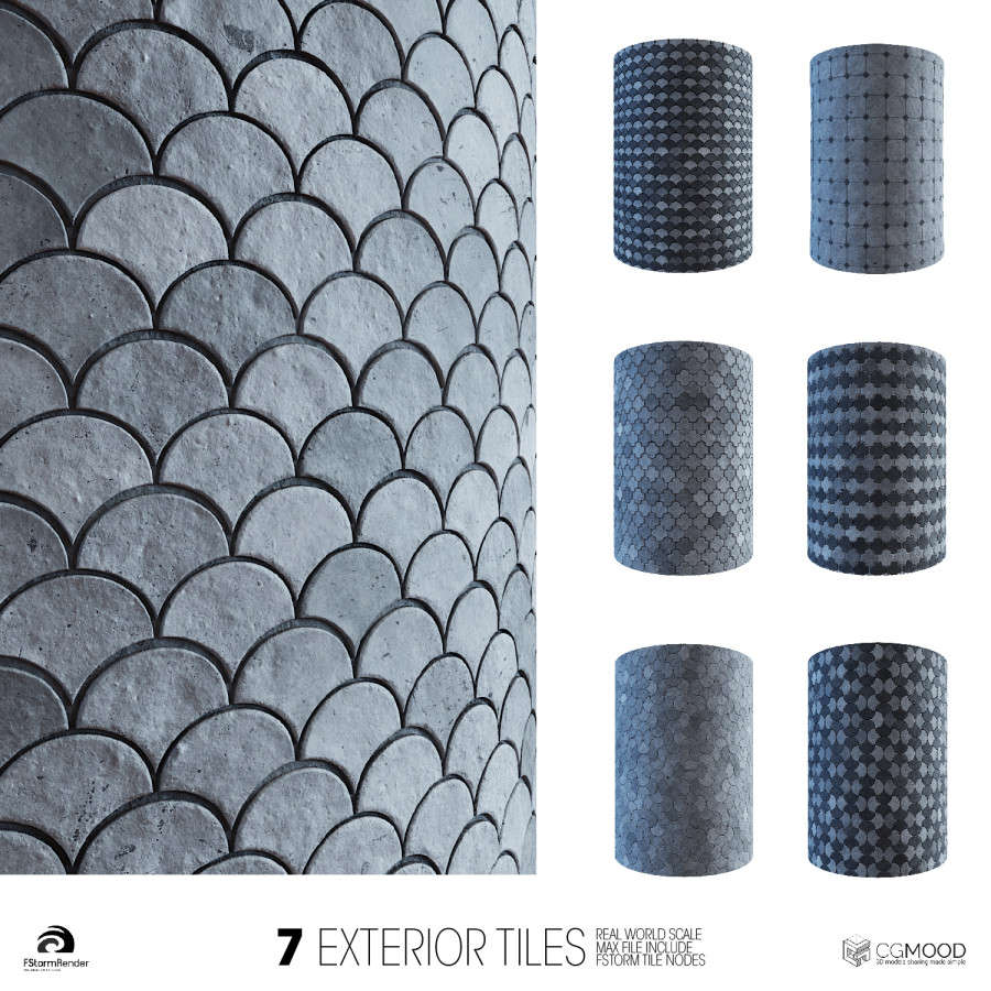 Item Tile File Stone Exterior Tiles - Pack 2 - 3D Model for FStorm