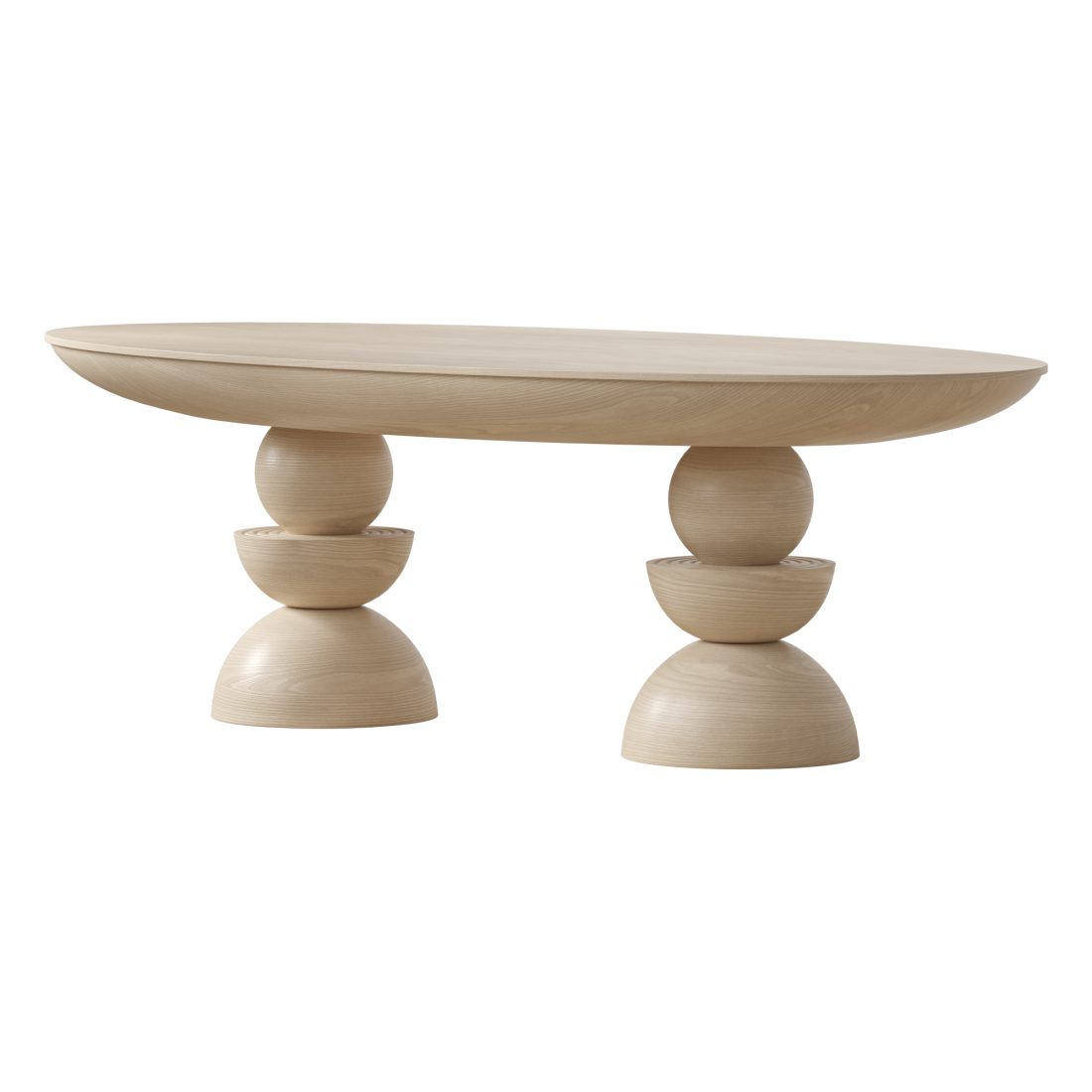 Sonali Oval Double Pedestal Dining Table 3D Model for VRay, Corona | CGMood