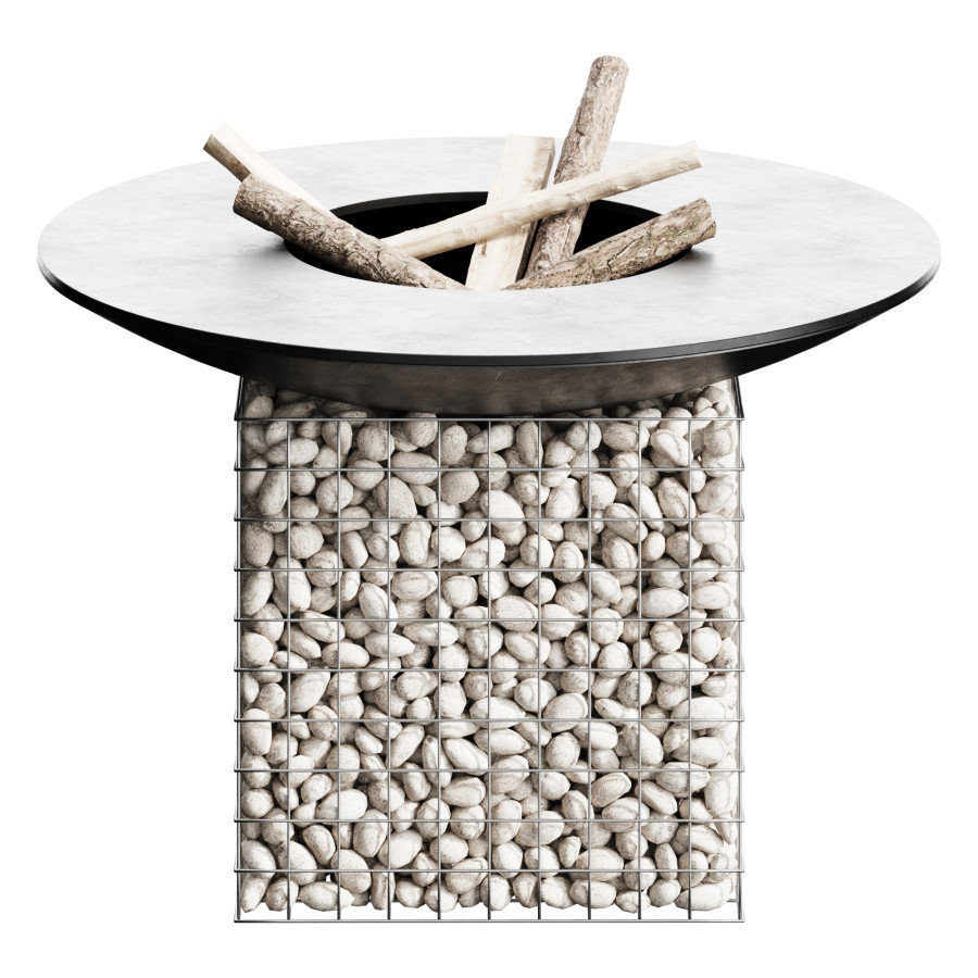 Fireplace With Gabions by Andriy Grimalyuk