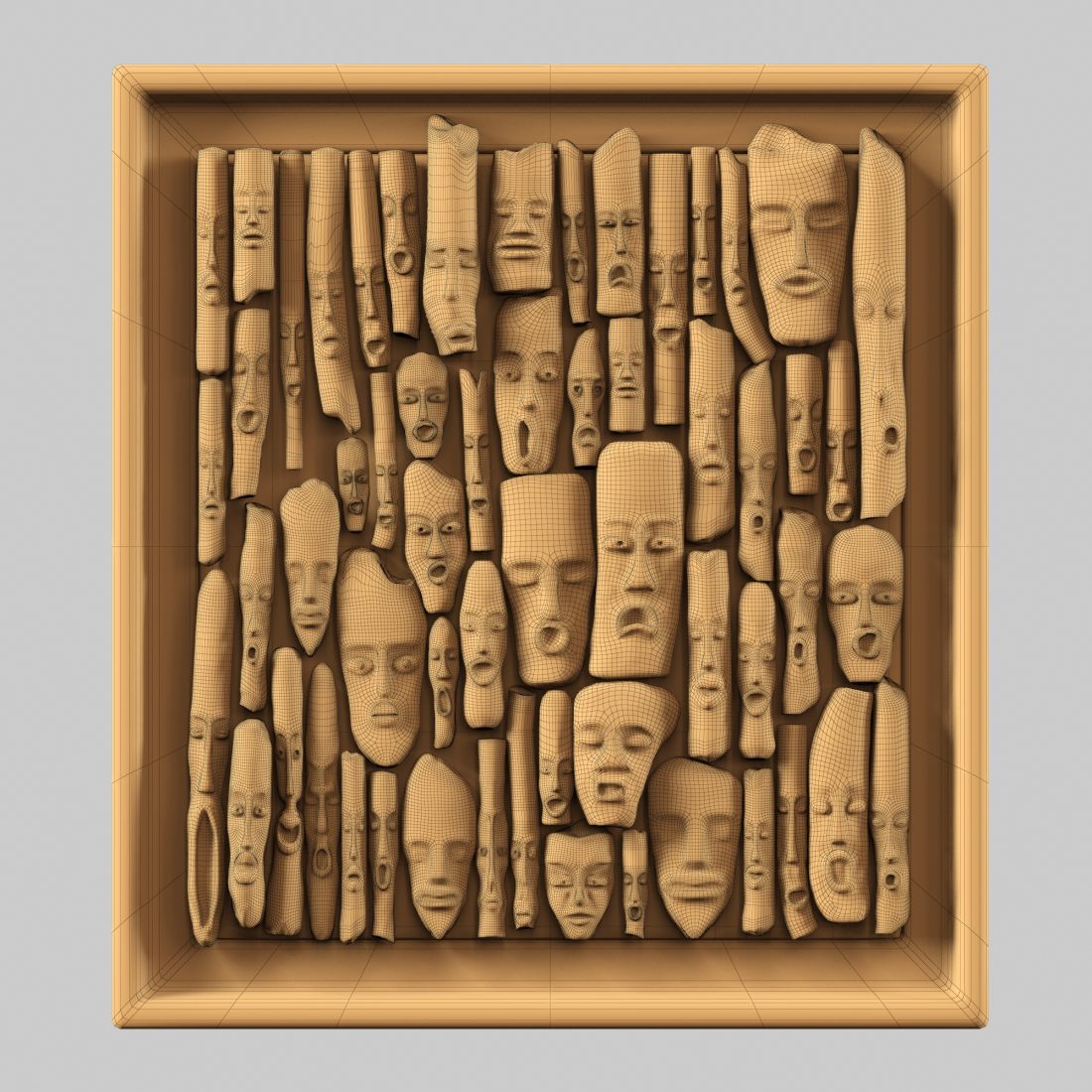 Face Stone N1 3D Model for VRay | CGMood