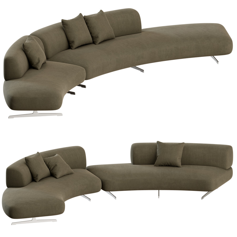 Grant Curved Sofa 02 By Bonaldo 3D Model for Corona | CGMood