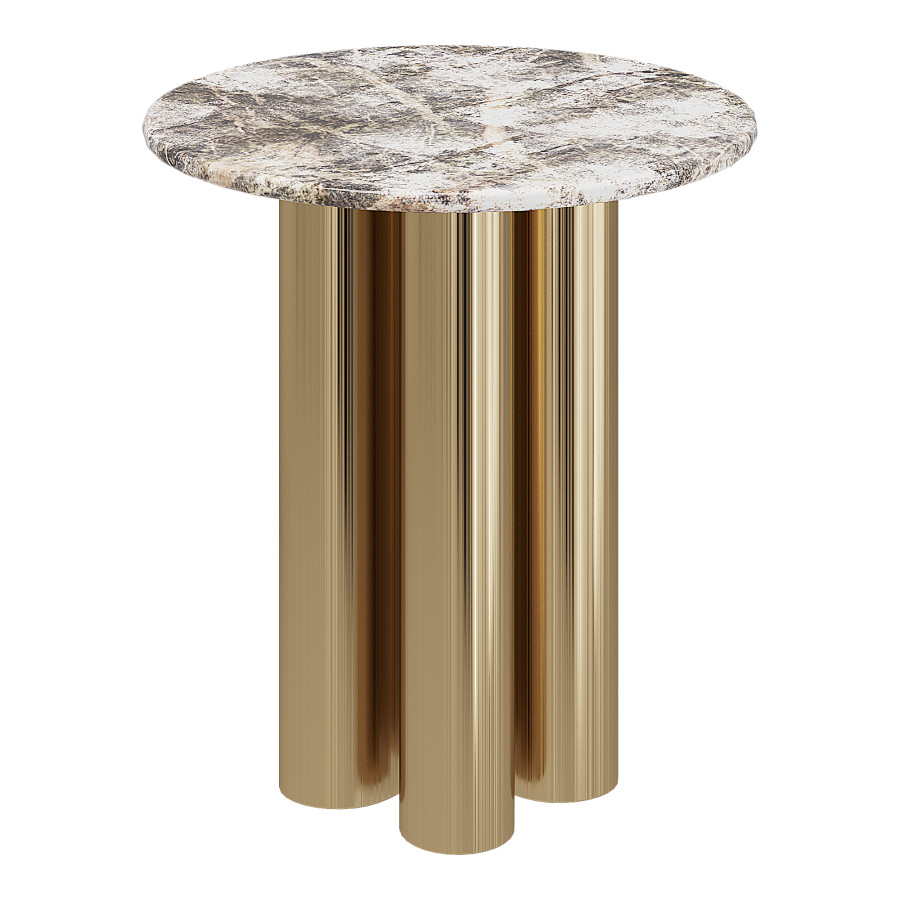 Marble Side Table With Brass 3D Model for Corona | CGMood