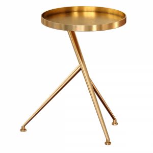 Cecilia Raw Brass Metal Accent Table