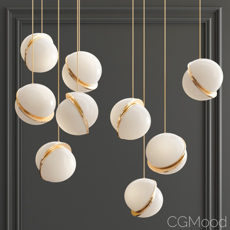 Lee Broom Crescent Chandelier - 3D Model for VRay