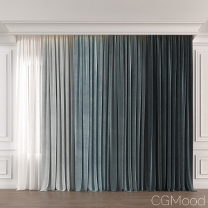 Blue Gradient Curtain