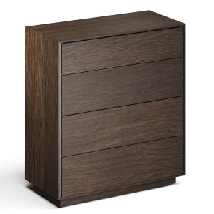 Lecki Chest Of Drawers, Walnut & Stainless Steel