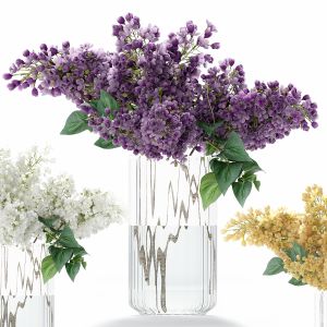 Lilac Artificial Flower Mix, White
