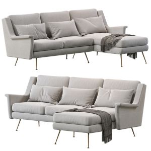 Carlo Mid-century 2-piece Chaise Sectional