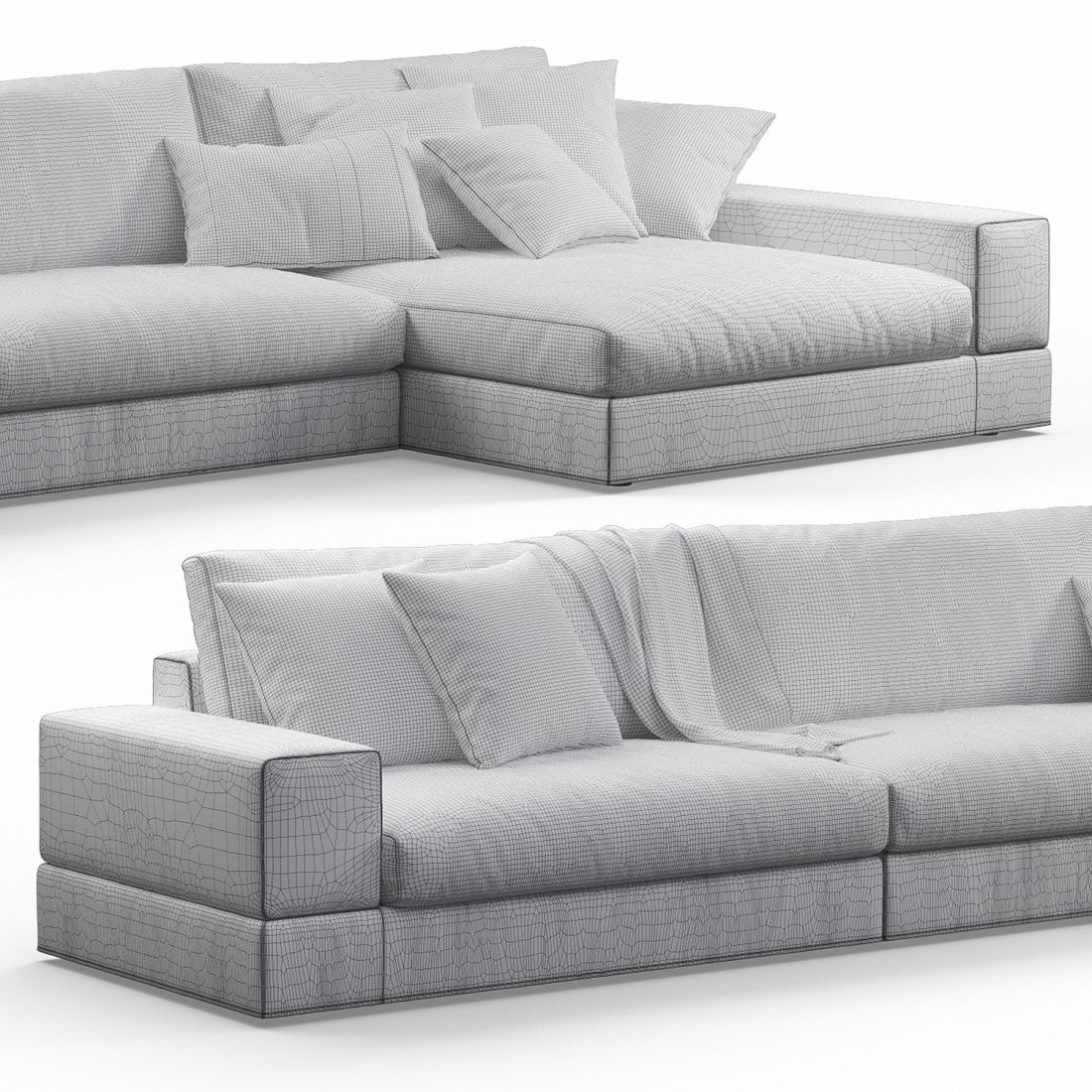 Vision Corner Sofa By Doimo Salotti 3D Model for VRay | CGMood