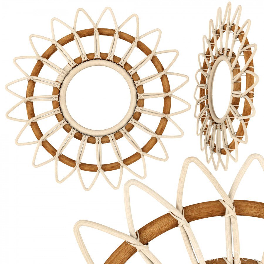 Rattan Mirror Sun - 3D Model for VRay