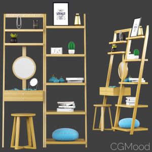 Futon Company | Oak Dressing Table | Shelves