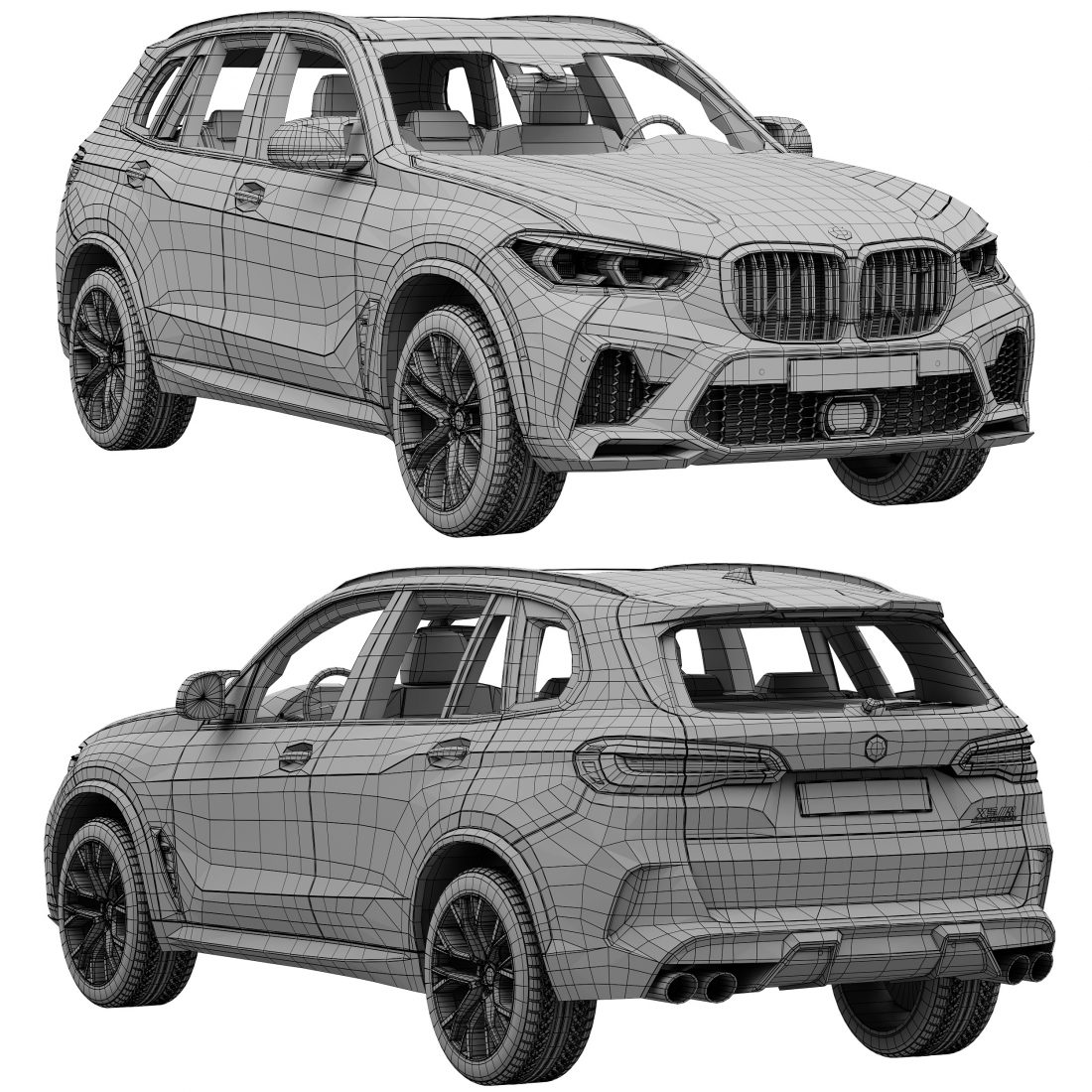 BMW X5 M Competition 2021 3D Model For VRay
