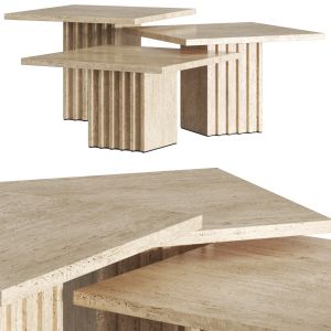 Cb2 Exclusive Carve Travertine Cocktail Tables