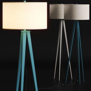 Crate And Barrel Theo Blue & Grey Floor Lamps