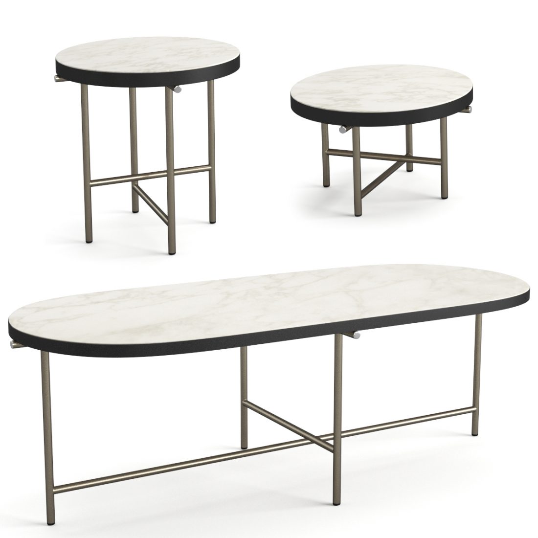 Coffee Table Set - 3D Model for VRay, Corona