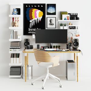 Workplace With Ikea Furniture And Decor. Sk_2