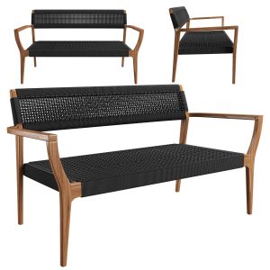 Bench Lounge Rope Woven Black