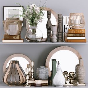 Decorative Set 25 - Mirrors And Vases