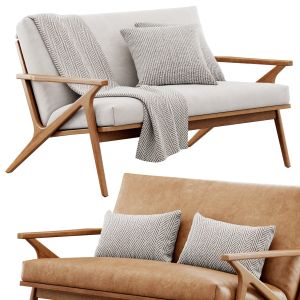 Cavett Wood Frame Loveseat By Crate And Barrel