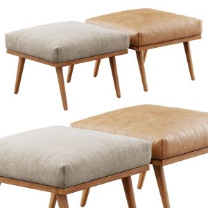 Cavett Wood Frame Ottoman By Crate And Barrel