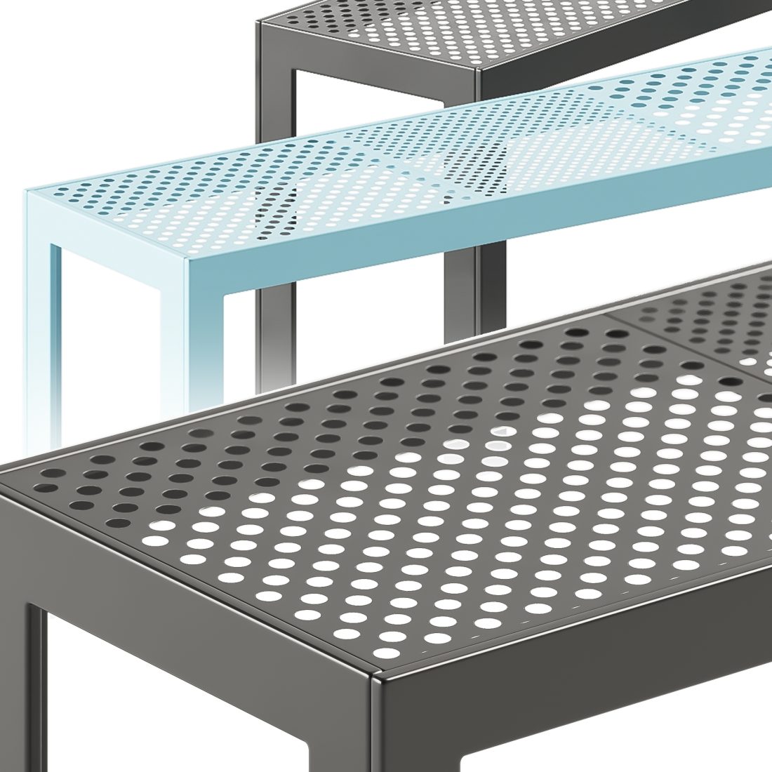 Areal Bank Bench Wooden And Metal By Nola Industri 3D Model for Corona ...