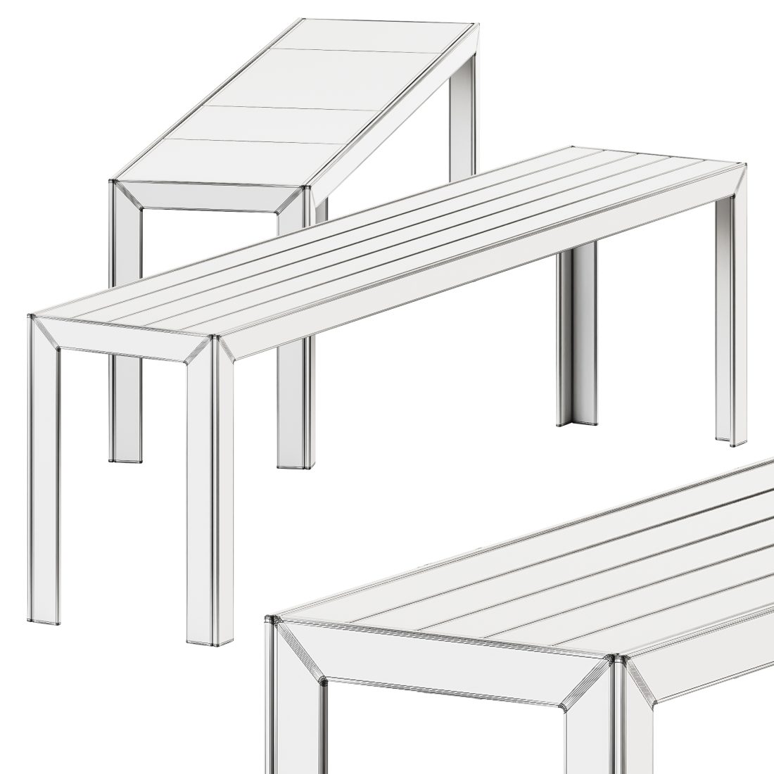 Areal Bank Bench Wooden And Metal By Nola Industri 3D Model for Corona ...