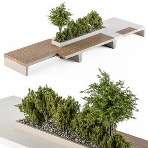 Urban Furniture Architecture Bench With Plants 20