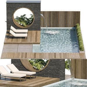 Backyard Furniture With Fountain - Architect Eleme