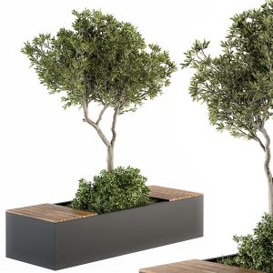 Urban Furniture Architecture Bench With Plants 23