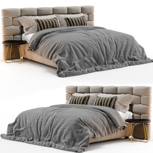 Double Bed With Upholstered Headboard