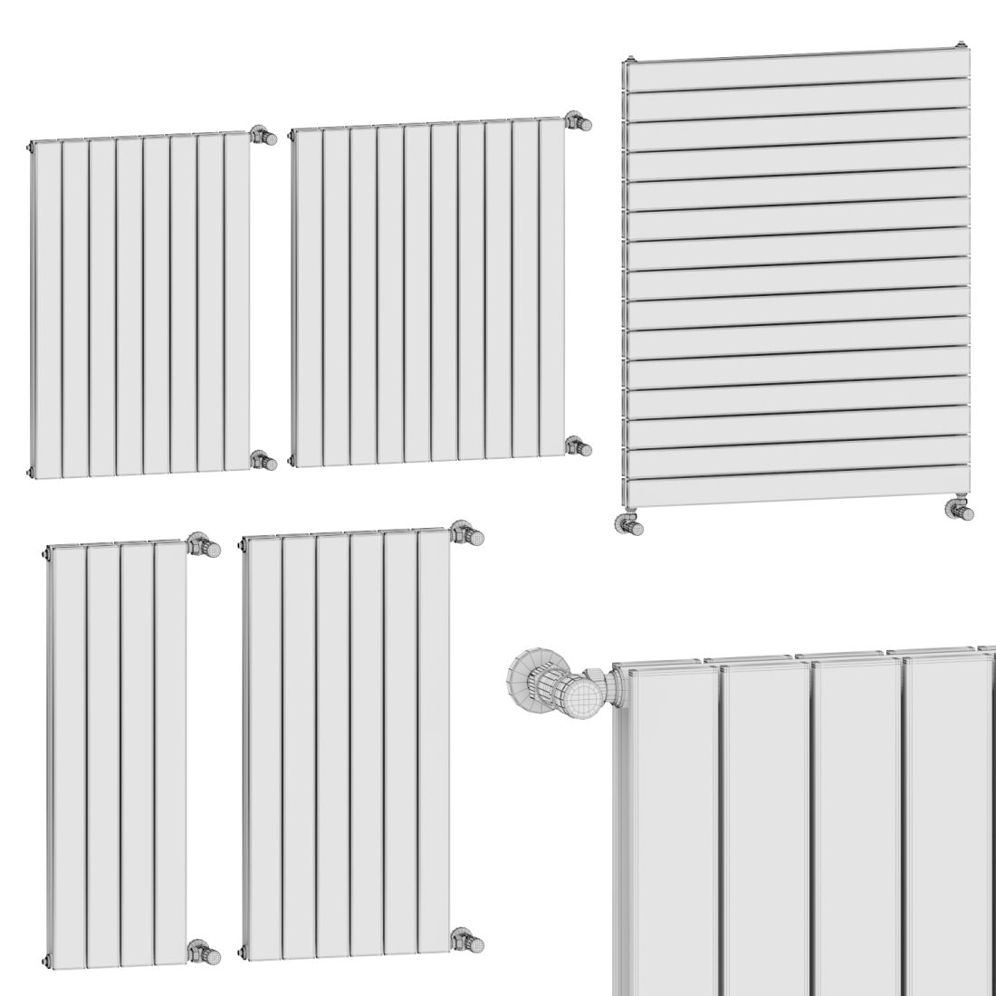 Sand Radiator Radiators Scirocco Collection Sand Set 2 - 3D Model for Corona, VRay